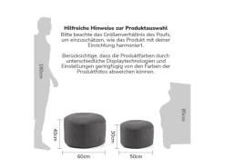 mokebo Sitzkissen|Pouf oder Sitzhocker aus Cord Der Faule Lenz Fußhocker in mit EPS-Perlen Füllung