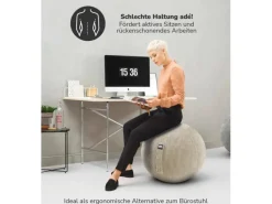 mokebo Fitnessgeräte|Stoff Sitzball Büro Ergonomisch Der Sportliche Sitzball mit Pumpe oder Pezziball mit Cordbezug in