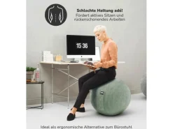 mokebo Fitnessgeräte|Stoff Sitzball Büro Ergonomisch Der Sportliche Sitzball mit Pumpe oder Pezziball mit Cordbezug in