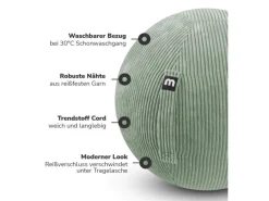 mokebo Fitnessgeräte|Stoff Sitzball Büro Ergonomisch Der Sportliche Sitzball mit Pumpe oder Pezziball mit Cordbezug in