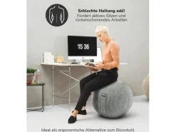 mokebo Fitnessgeräte|Stoff Sitzball Büro Ergonomisch Der Sportliche Sitzball mit Pumpe oder Pezziball mit Cordbezug in