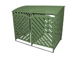 Monstershop Mülltonnenboxen|Mülltonnenbox Garten 2er Tonne Holz Salbeigrün