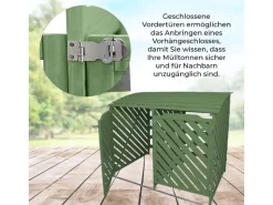 Monstershop Mülltonnenboxen|Mülltonnenbox Garten 2er Tonne Holz  Salbeigrün