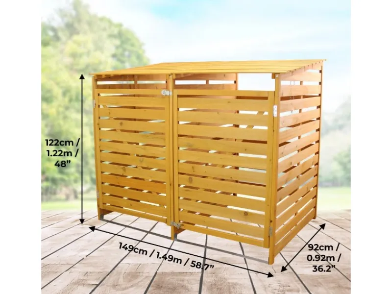 Mülltonnenverkleidung Mülltonnenbox für 2 Tonnen*Monstershop Outlet