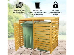 Mülltonnenverkleidung Mülltonnenbox für 2 Tonnen*Monstershop Outlet