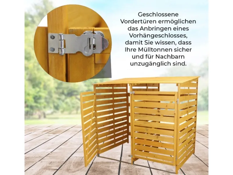 Mülltonnenverkleidung Mülltonnenbox für 2 Tonnen*Monstershop Outlet