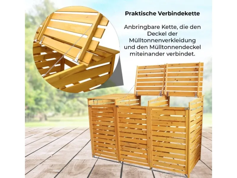 Mülltonnenverkleidung Mülltonnenbox für 3 Tonnen*Monstershop Sale