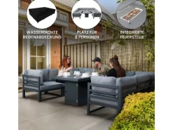 Monstershop Gartenmöbel-Sets|Lounge-Gartenmöbel|Modulares Gartenlounge Set mit integrierter Feuerstelle