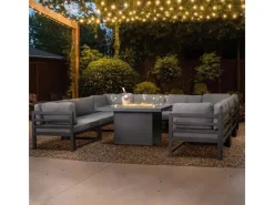 Monstershop Gartenmöbel-Sets|Lounge-Gartenmöbel|Modulares Gartenlounge Set mit integrierter Feuerstelle