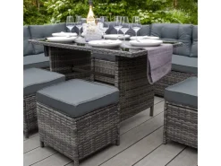 Monstershop Lounge-Gartenmöbel|Gartenmöbel-Sets|Polyrattan Gartenmöbel Set Grau