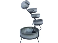 Solar Kaskadenbrunnen mit Akku Grau*Monstershop