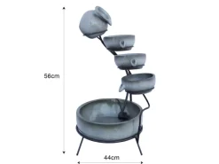 Solar Kaskadenbrunnen mit Akku Grau*Monstershop