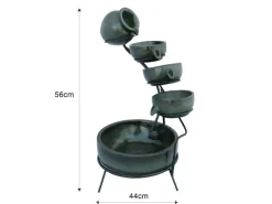 Monstershop Gartenbrunnen|Brunnenpumpe|Solar Kaskadenbrunnen mit Akku Grun