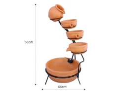 Monstershop Gartenbrunnen|Brunnenpumpe|Solar Kaskadenbrunnen mit Akku Terracotta