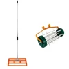 Monstershop Rasenlüfter|Gartenhandgeräte|T Mech Rasenrakel 50cm und Rollender Rasenlüfter Orange