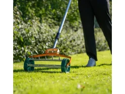 Monstershop Rasenlüfter|Gartenhandgeräte|T Mech Rasenrakel 50cm und Rollender Rasenlüfter Orange