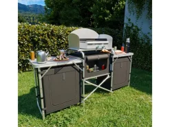24Move Campingzubehör|Campingküche Campo Faltbar Alu Arbeitsplatte Staufächer