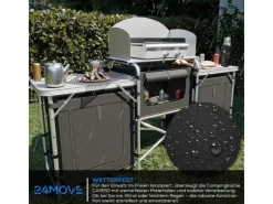 24Move Campingzubehör|Campingküche Campo Faltbar Alu Arbeitsplatte Staufächer