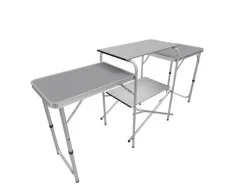 24Move Campingzubehör|Campingküche Campo Faltbar Alu Arbeitsplatte Staufächer