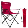 24Move Campingzubehör|Campingstuhl Faltstuhl rot mit Getränkehalter und Tragetasche Outdoor faltbar max. 100kg