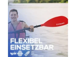 24Move Wassersport|Bootssport|Doppelpaddel Aluminium Paddel Stand-Up Paddling Kajak 220CM Verstellbar Rot