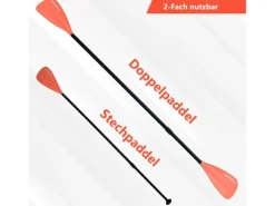 Paddel Doppelpaddel 2in1 - SUP Stand Up Board- Kajak - Aluminium 230cm - Rot*24Move New