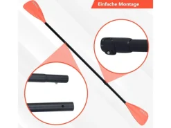 Paddel Doppelpaddel 2in1 - SUP Stand Up Board- Kajak - Aluminium 230cm - Rot*24Move New