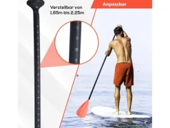 Paddel Doppelpaddel 2in1 - SUP Stand Up Board- Kajak - Aluminium 230cm - Rot*24Move New