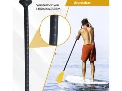 24Move Wassersport|Paddel Doppelpaddel 2in1 - SUP Stand Up Board- Kajak - Aluminium 230cm - Orange