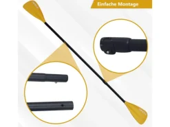 24Move Wassersport|Paddel Doppelpaddel 2in1 - SUP Stand Up Board- Kajak - Aluminium 230cm - Orange