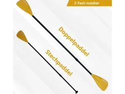 24Move Wassersport|Paddel Doppelpaddel 2in1 - SUP Stand Up Board- Kajak - Aluminium 230cm - Orange