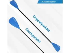 Paddel Doppelpaddel 2in1 - SUP Stand Up Board- Kajak - Aluminium 230cm - Blau*24Move Discount