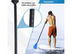 Paddel Doppelpaddel 2in1 - SUP Stand Up Board- Kajak - Aluminium 230cm - Blau*24Move Discount
