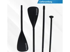 Paddel Doppelpaddel 2in1 - SUP Stand Up Board- Kajak - Aluminium 230cm - Schwarz*24Move Online