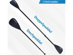 Paddel Doppelpaddel 2in1 - SUP Stand Up Board- Kajak - Aluminium 230cm - Schwarz*24Move Online