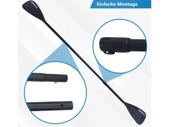 Paddel Doppelpaddel 2in1 - SUP Stand Up Board- Kajak - Aluminium 230cm - Schwarz*24Move Online