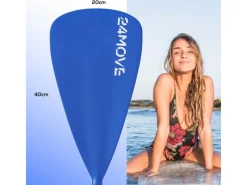 24Move Wassersport|Paddel Einzelpaddel - SUP Stand Up Board Stechpaddel - Aluminium 210cm - Blau