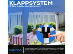 Pavillon 3x3m UV-Schutz 50+ Wasserdicht & winterfest mit Tasche Blau*24Move Outlet