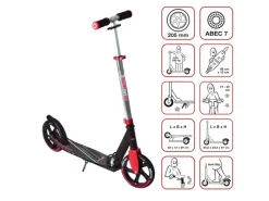Fitnessgeräte|Muuwmi Aluminium Scooter Tretroller 205 mm ABEC 7 GS-Geprüft Höhenverstellbar XL-Deck