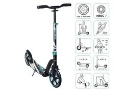 Fitnessgeräte|Muuwmi Aluminium Scooter Pro Tretroller 230/205 mm ABEC 7 GS-Geprüft Höhenverstellbar XL-Deck BMX-Lenker