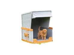 Natur24 Hundestrandkorb 82 x 83 x 109 cm Pinie Grau* Best