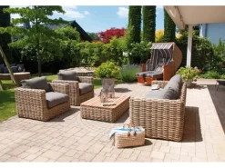 Natur24 Lounge-Sofa Sands 210 x 89 x 85 cm Polyethylen und Aluminium Sofa* Outlet