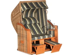 Natur24 Strandkorb Classic Halbliegemodell 2-Sitzer Naturoptik* New