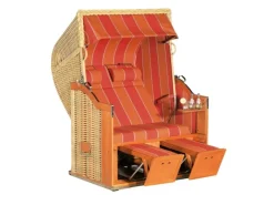 Strandkörbe|Natur24 Strandkorb Classic Halbliegemodell 2-Sitzer Taupe Natur24 Classic Strandkorb Halbliegemodell 2-Sitzer Taupe