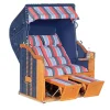 Natur24 Strandkorb Classic Halbliegemodell 2-Sitzer Blau Gestreift* Best