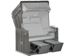 Natur24 Strandkorb Konsul Halbliegemodell 2-Sitzer Anthrazit* Sale