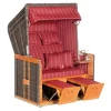 Natur24 Strandkorb Konsul Halbliegemodell 2-Sitzer Rot* New