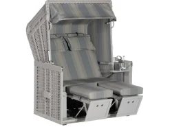 Natur24 Strandkorb Konsul Halbliegemodell 2-Sitzer Taupe* Clearance