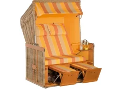 Strandkörbe|Natur24 Strandkorb Konsul Halbliegemodell 2-Sitzer Naturoptik