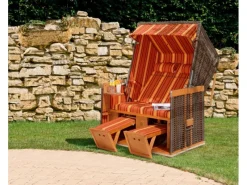 Natur24 Strandkorb Konsul Halbliegemodell 2-Sitzer Cappuccino* Sale